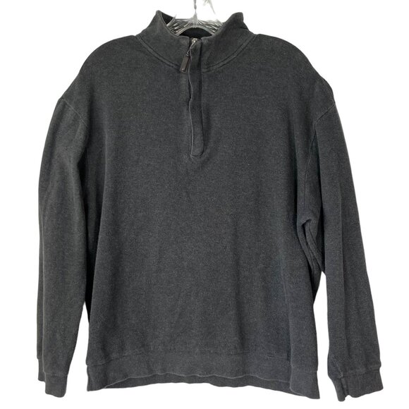 Roundtree & Yorke Mens Sweater Pull Over 1/4 Zip Gray Size Large - Picture 1 of 7
